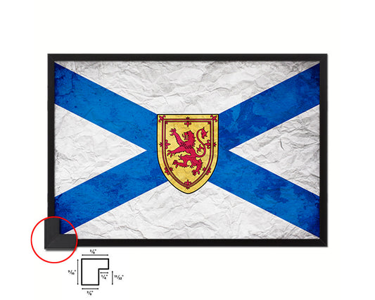 Nova Scotia Province City Canada Country Vintage Flag Wood Framed Prints Decor Wall Art Gifts