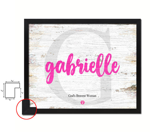 Gabrielle Personalized Biblical Name Plate Art Framed Print Kids Baby Room Wall Decor Gifts