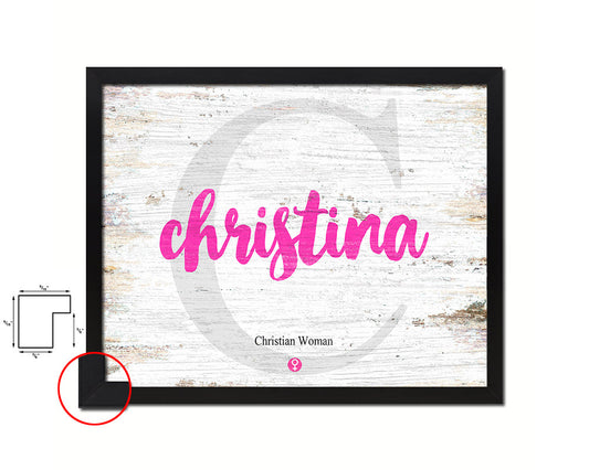 Christina Personalized Biblical Name Plate Art Framed Print Kids Baby Room Wall Decor Gifts