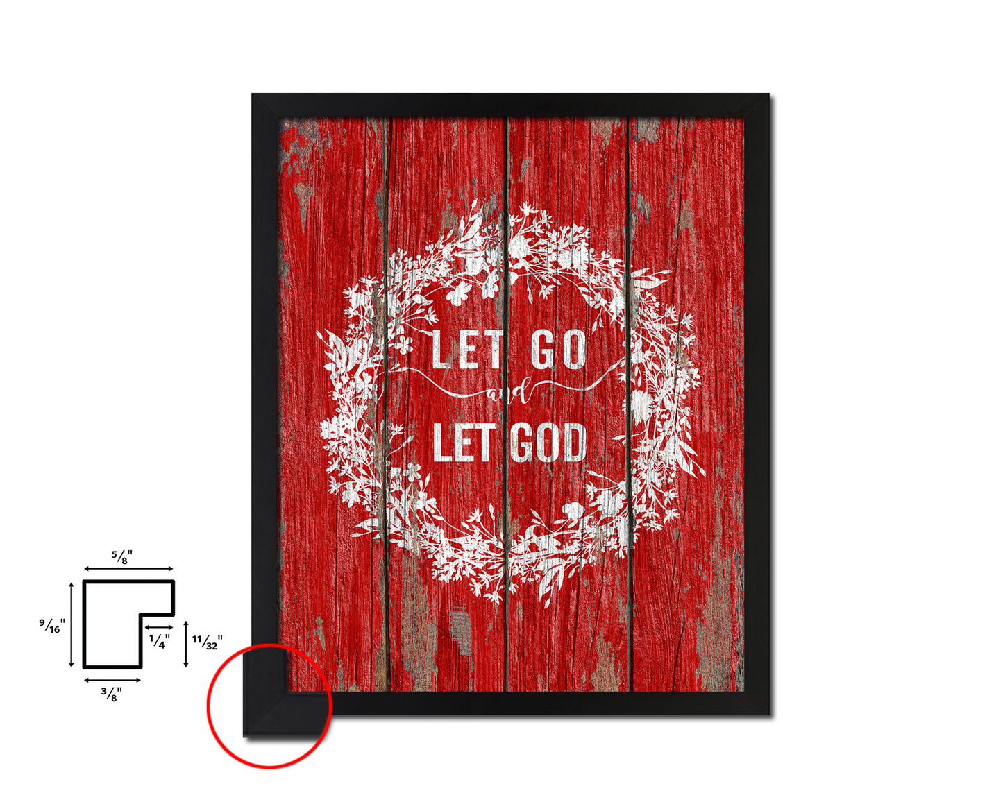 Let go and let God Quote Framed Print Home Decor Wall Art Gifts