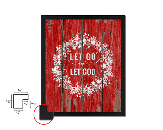 Let go and let God Quote Framed Print Home Decor Wall Art Gifts