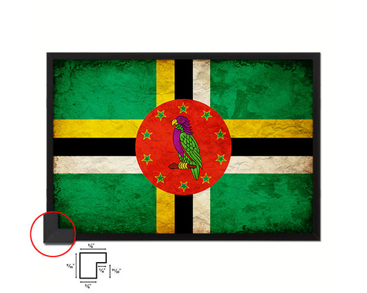 Dominica Country Vintage Flag Wood Framed Print Wall Art Decor Gifts