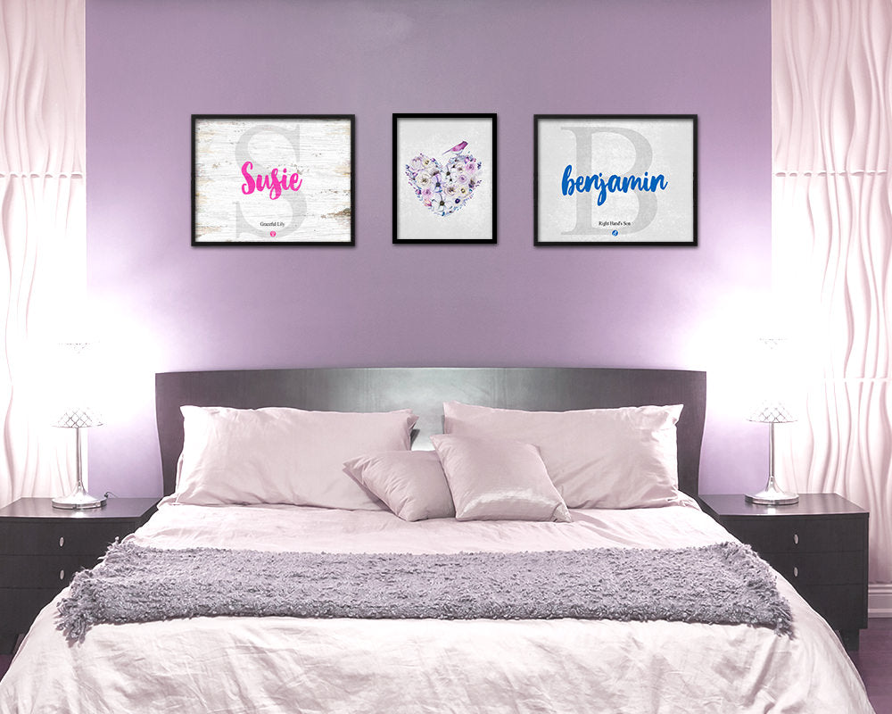 Susie Personalized Biblical Name Plate Art Framed Print Kids Baby Room Wall Decor Gifts