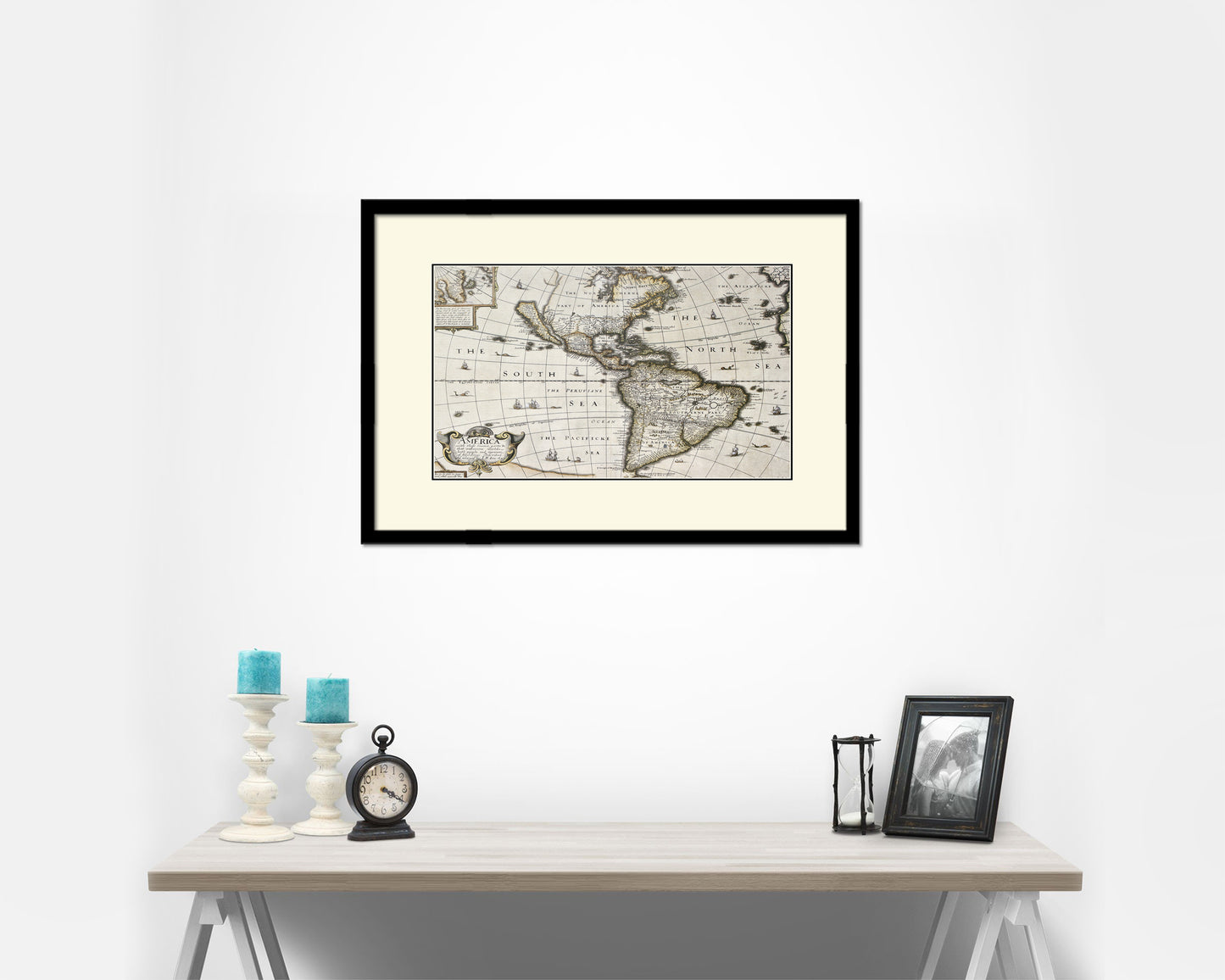 America Greenland John Speed London 1627 Old Map Framed Print Art Wall Decor Gifts