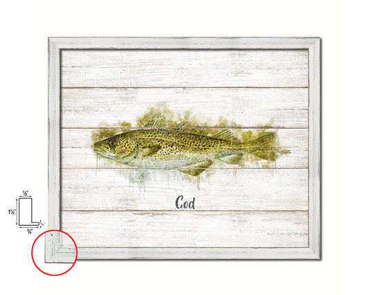 Cod Fish Framed Prints Modern Restaurant Sushi Bar Watercolor Wall Art Decor