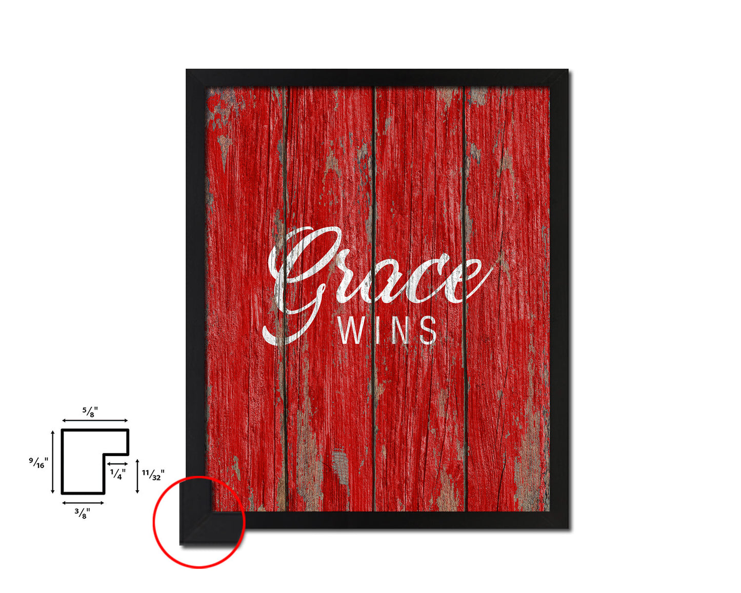 Grace wins Quote Framed Print Home Decor Wall Art Gifts