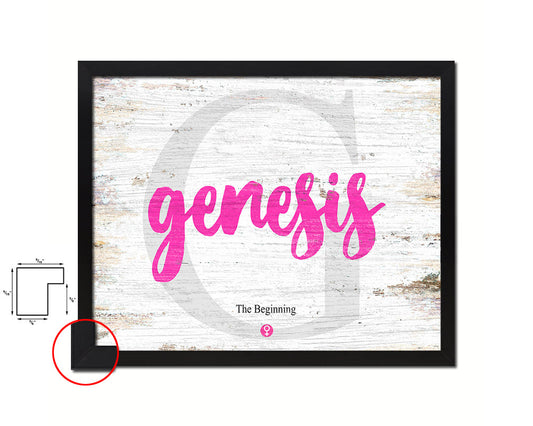 Genesis Personalized Biblical Name Plate Art Framed Print Kids Baby Room Wall Decor Gifts