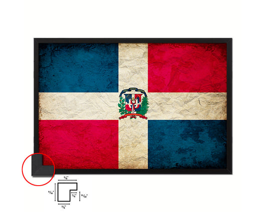 Dominican Republic Country Vintage Flag Wood Framed Print Wall Art Decor Gifts