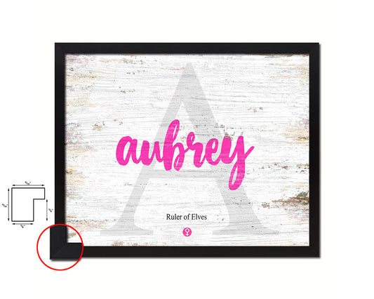 Aubrey Personalized Biblical Name Plate Art Framed Print Kids Baby Room Wall Decor Gifts