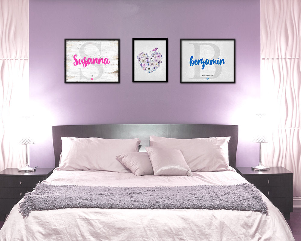 Susanna Personalized Biblical Name Plate Art Framed Print Kids Baby Room Wall Decor Gifts