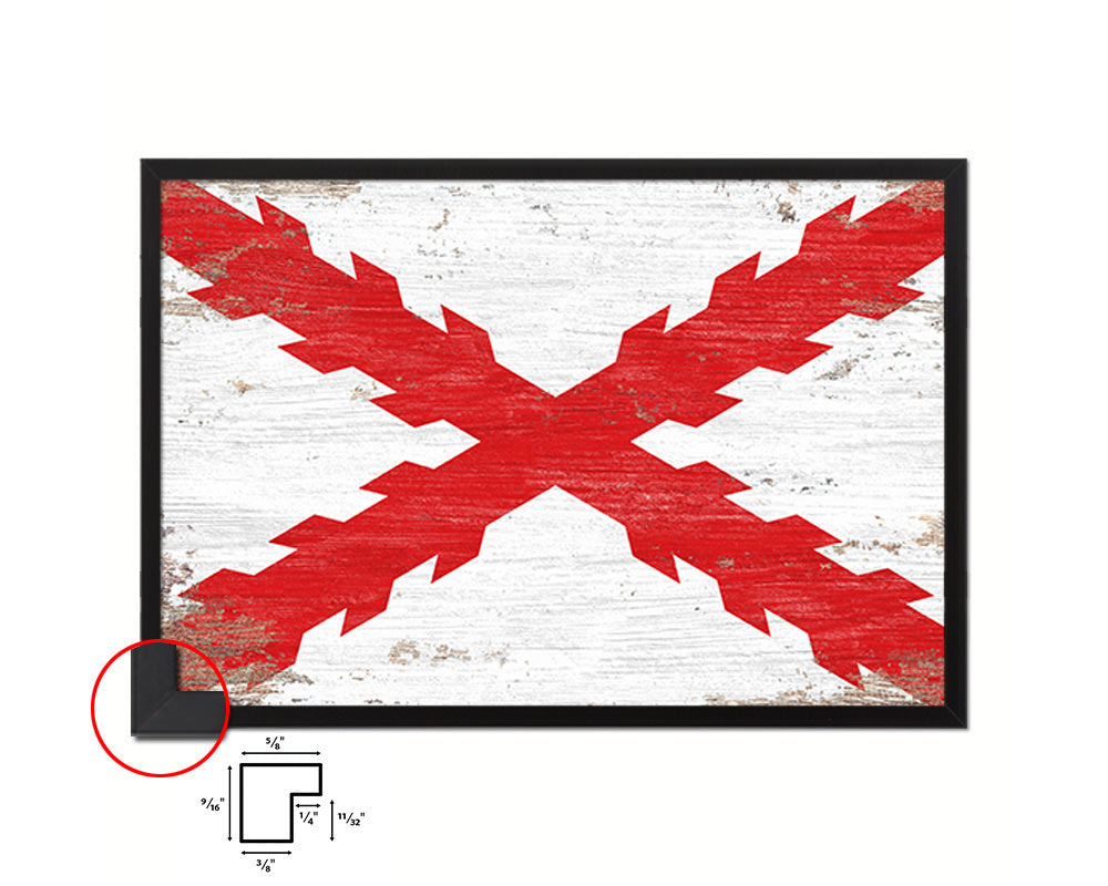 Spanish Ensign Spain Royal War Shabby Chic Military Flag Framed Print Decor Wall Art Gifts