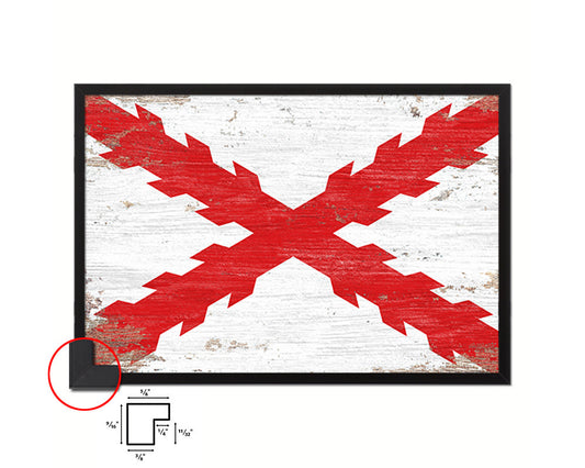 Spanish Ensign Spain Royal War Shabby Chic Military Flag Framed Print Decor Wall Art Gifts