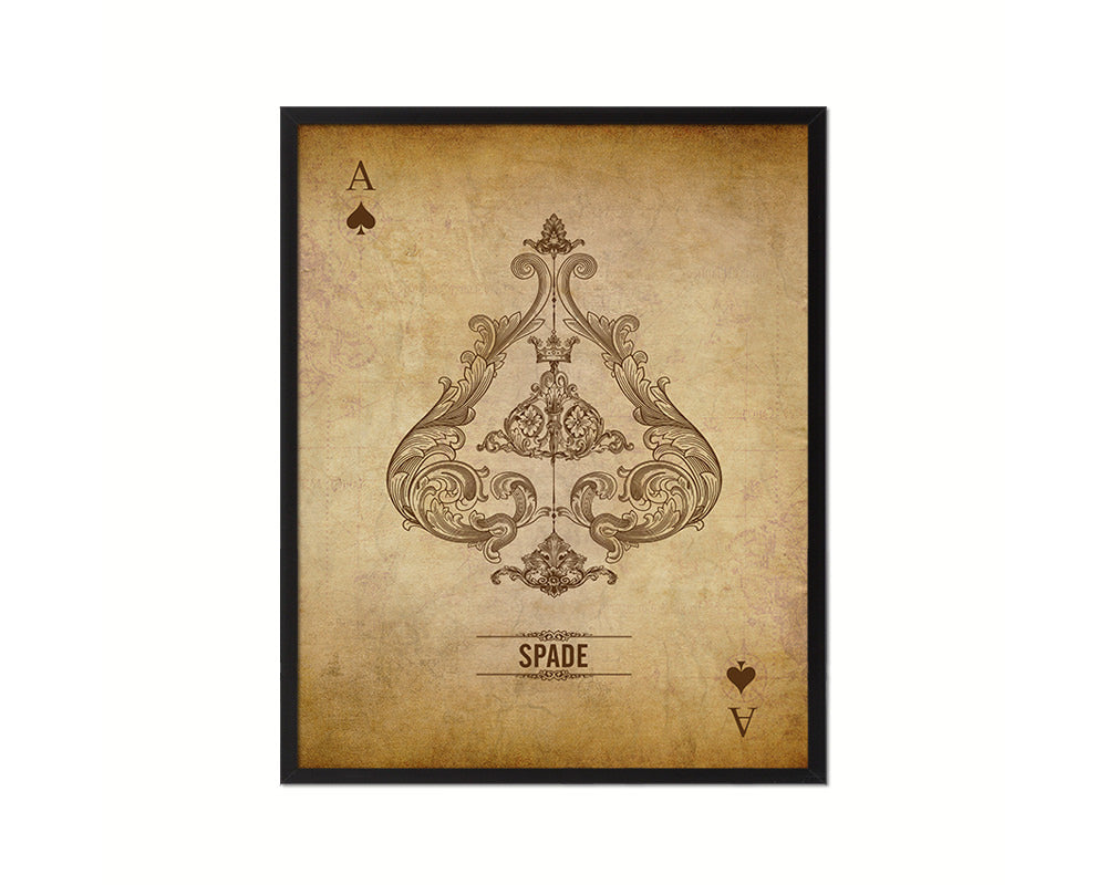 Spades Ace Cards Fine Art Paper Prints Wood Framed Wall Art Decor Gifts