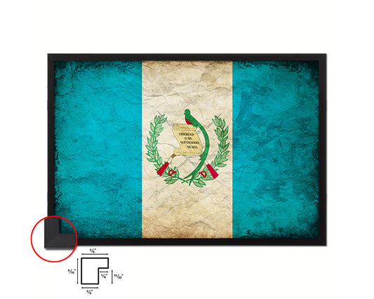 Guatemala Country Vintage Flag Wood Framed Print Wall Art Decor Gifts