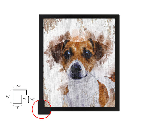 Jack Russell Terrier Dog Puppy Portrait Framed Print Pet Watercolor Wall Decor Art Gifts