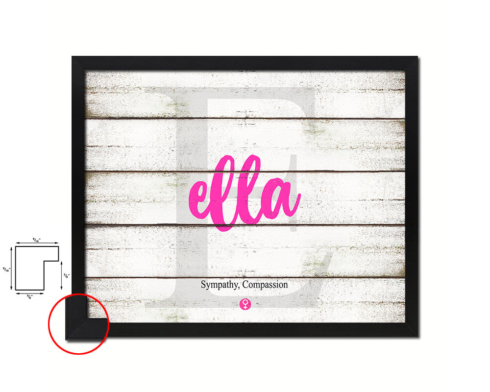 Ella Personalized Biblical Name Plate Art Framed Print Kids Baby Room Wall Decor Gifts