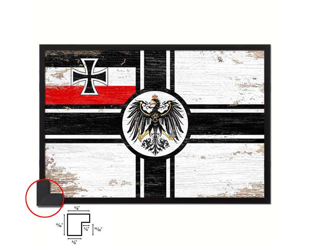 Imperial German Navy 1867-1871 War Shabby Chic Military Flag Framed Print Decor Wall Art Gifts