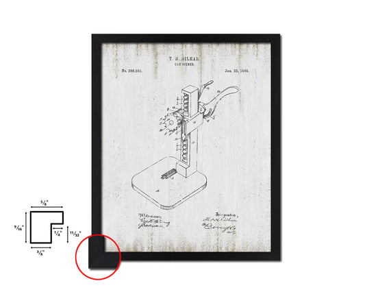 Can Opener Home Vintage Patent Artwork Black Frame Print Wall Art Decor Gifts