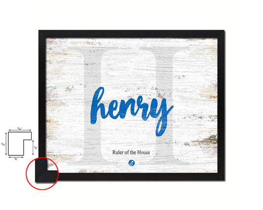 Henry Personalized Biblical Name Plate Art Framed Print Kids Baby Room Wall Decor Gifts