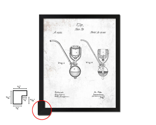 Pipe Tobacco Vintage Patent Artwork Black Frame Print Wall Art Decor Gifts