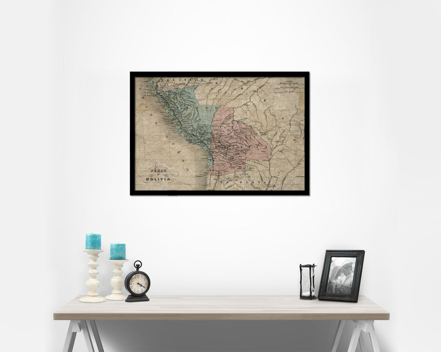 Peru and Bolivia Historical Map Framed Print Art Wall Decor Gifts