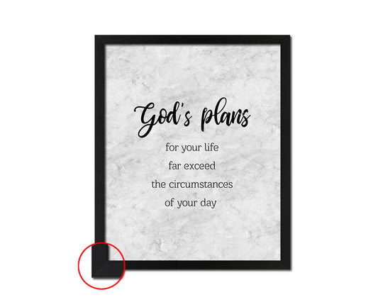 God's plans for your life far exceed the circumstances Bible Scripture Verse Framed Art