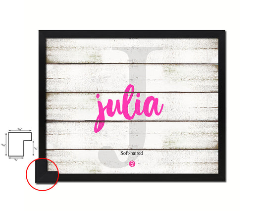 Julia Personalized Biblical Name Plate Art Framed Print Kids Baby Room Wall Decor Gifts