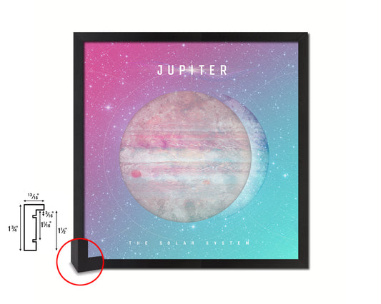 Jupiter Planet Colorful Prints Watercolor Solar System Framed Print Home Decor Wall Art Gifts