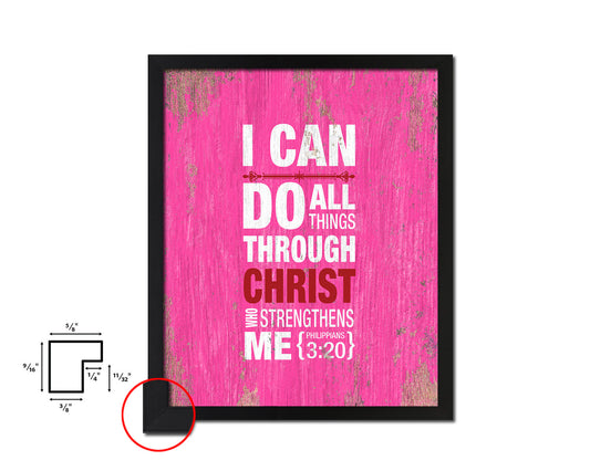 I can do all things through Christ, Philippians 3:20 Quote Framed Print Home Decor Wall Art Gifts