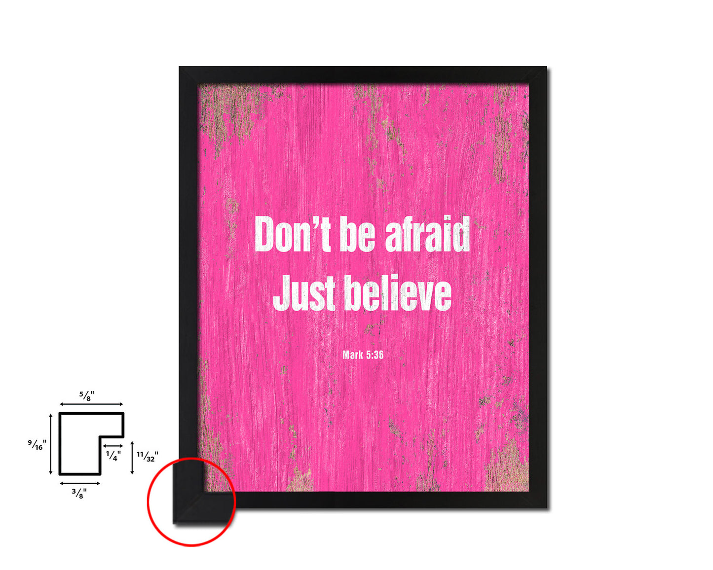 Don't be afraid just believe, MarK 5:36 Quote Framed Print Home Decor Wall Art Gifts