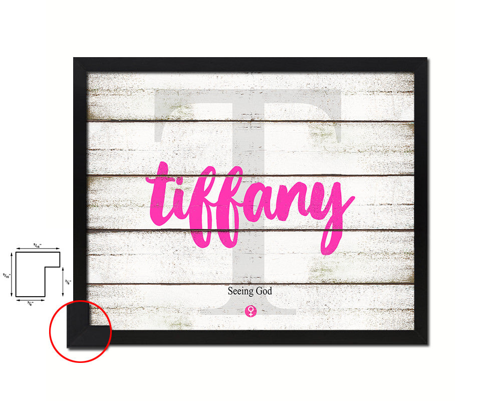 Tiffany Personalized Biblical Name Plate Art Framed Print Kids Baby Room Wall Decor Gifts