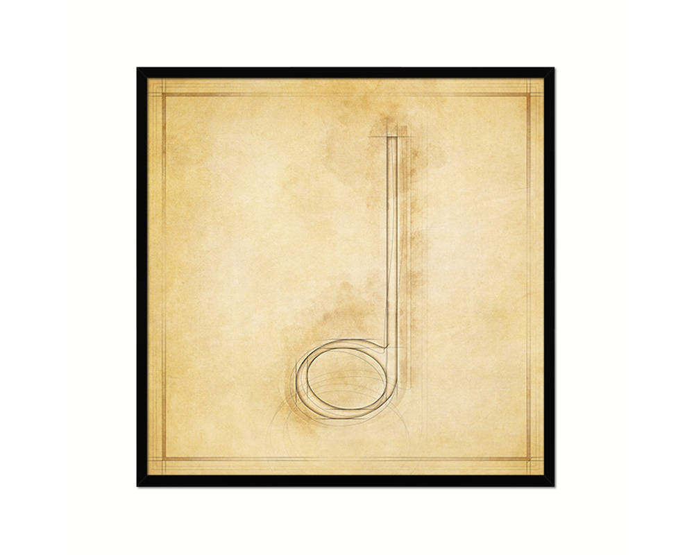 Minim Vintage Musical Symbol Framed Print Orchestra Teacher Gifts Home Wall Decor