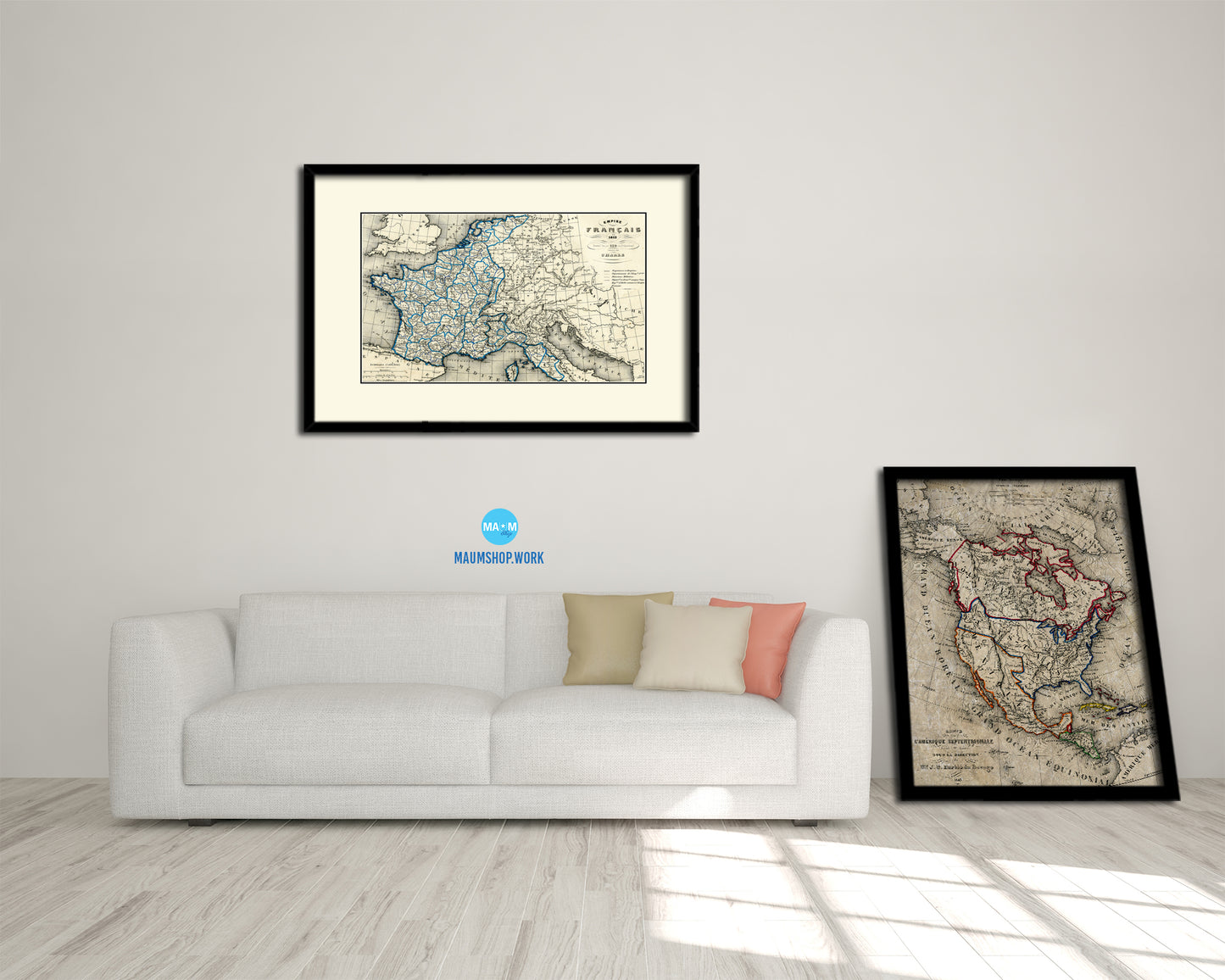 France at the time of the Revolution 1846 Old Map Framed Print Art Wall Decor Gifts