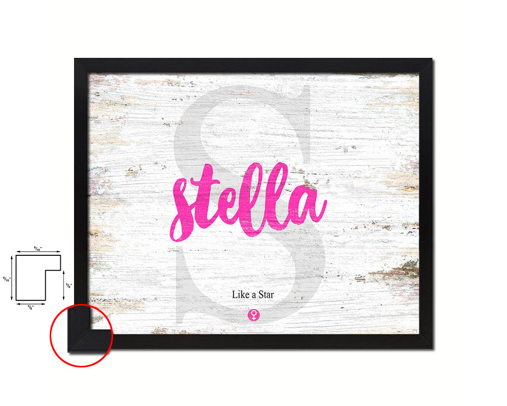 Stella Personalized Biblical Name Plate Art Framed Print Kids Baby Room Wall Decor Gifts