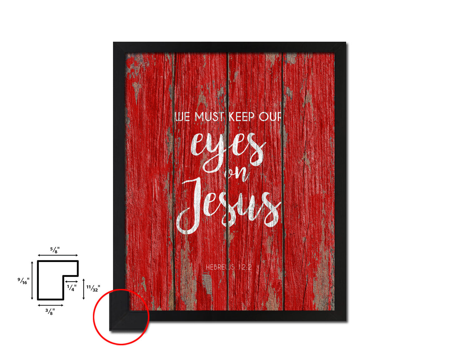 We must keep our eyes on Jesus, Hebrews 12:2 Quote Framed Print Home Decor Wall Art Gifts