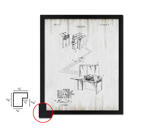 Small Reconfigurable Processor Sound Vintage Patent Artwork Black Frame Print Gifts